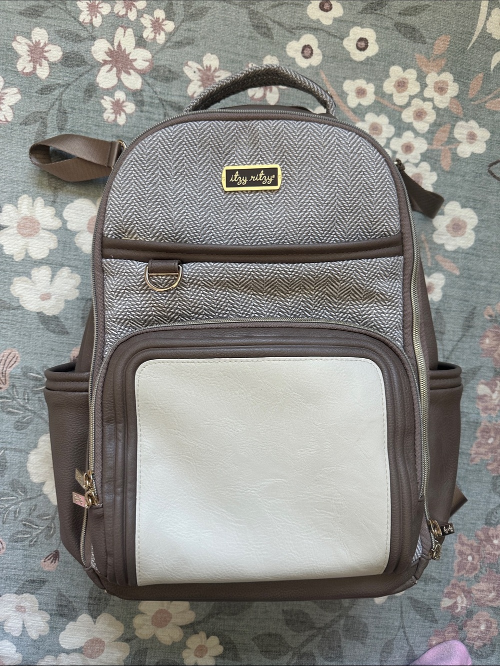 Itzy Ritzy Brown & Cream Diaper Backpack